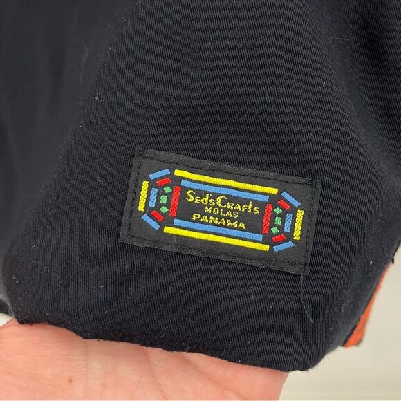 Sed’s Crafts Molas Panama Black Vest Handmade L - Picture 6 of 6